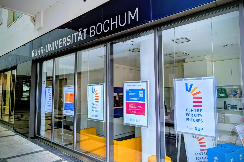 Das Kontaktbüro des neuen RUB Centre for City Futures im BLUE SQUARE in der Bochumer Innenstadt
