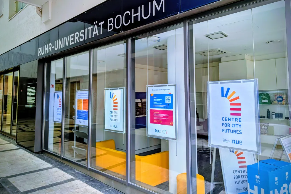Das Kontaktbüro des neuen RUB Centre for City Futures im BLUE SQUARE in der Bochumer Innenstadt